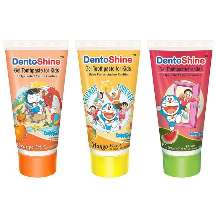 DentoShine Orange Mango & Watermelon Gel Toothpaste for Kids