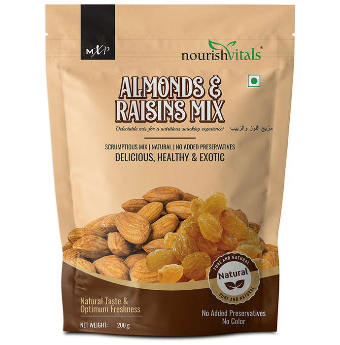 NourishVitals Almond & Raisins Mix (200gm Each)