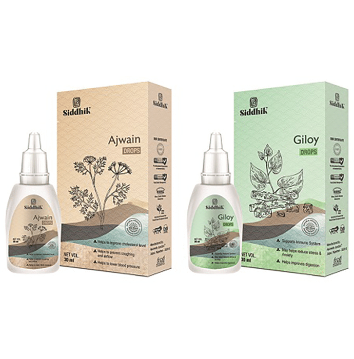 Siddhik Combo Pack of Ajwain & Giloy Drop (30ml Each)