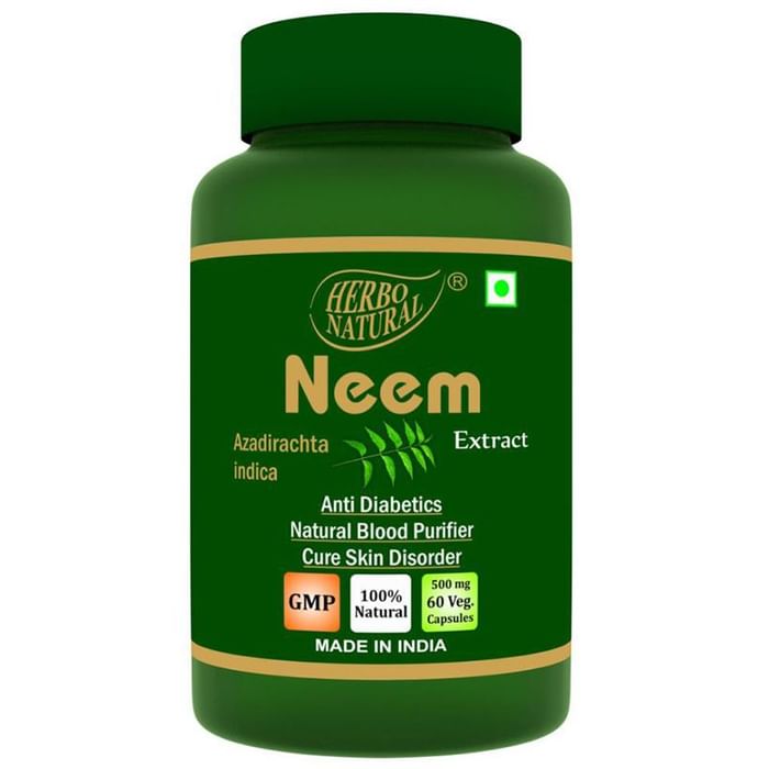 Herbo Natural Neem (Azadirachta Indica) Extract 500mg Veg Capsule