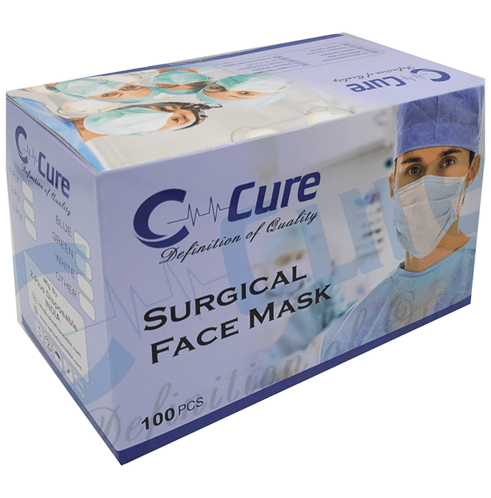 C Cure 3 Ply Surgical Face Mask Blue