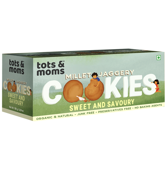 Tots and Moms Millet Jaggery Cookies (150gm Each) Sweet & Savory
