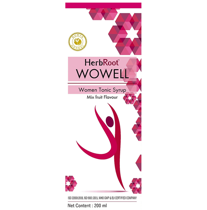 Surya Herbal HerbRoot Wowell Women Tonic Syrup (200ml Each) Mix Fruit