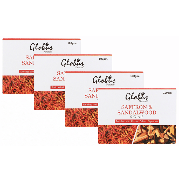 Globus Naturals Saffron & Sandalwood Soap (100gm Each)