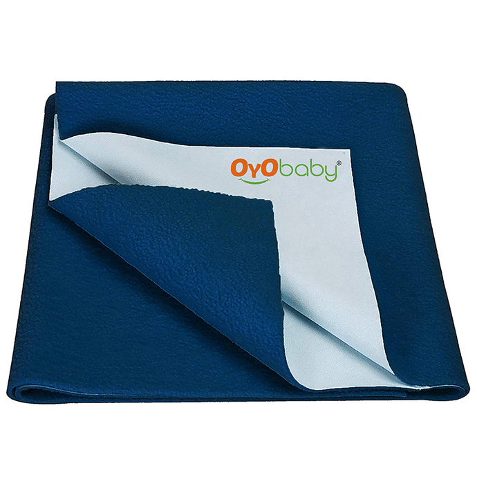 Oyo Baby Waterproof Bed Protector Baby Dry Sheet Medium Dark Sea Blue