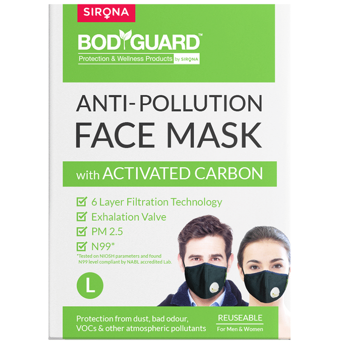 Bodyguard Anti-Pollution Mask with Activated Carbon, N99 + PM2.5 Large