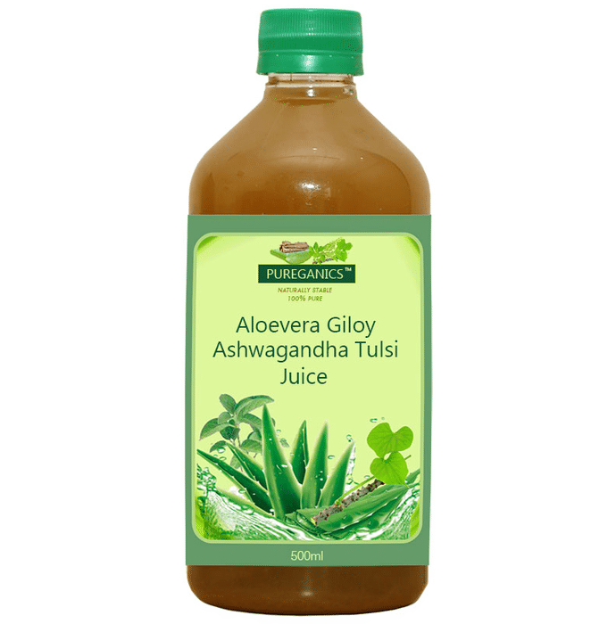 Pureganics Aloevera Giloy Ashwagandha Tulsi Juice