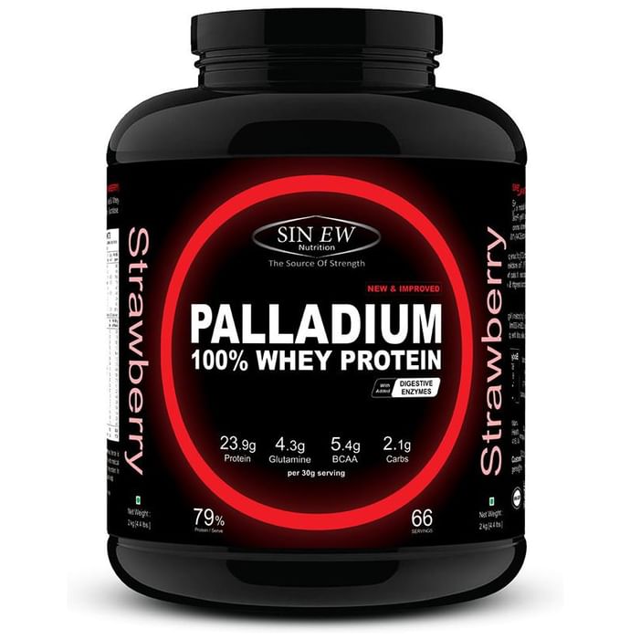 Sinew Nutrition Palladium 100% Whey Protein with Digestive Enzymes Strawberry