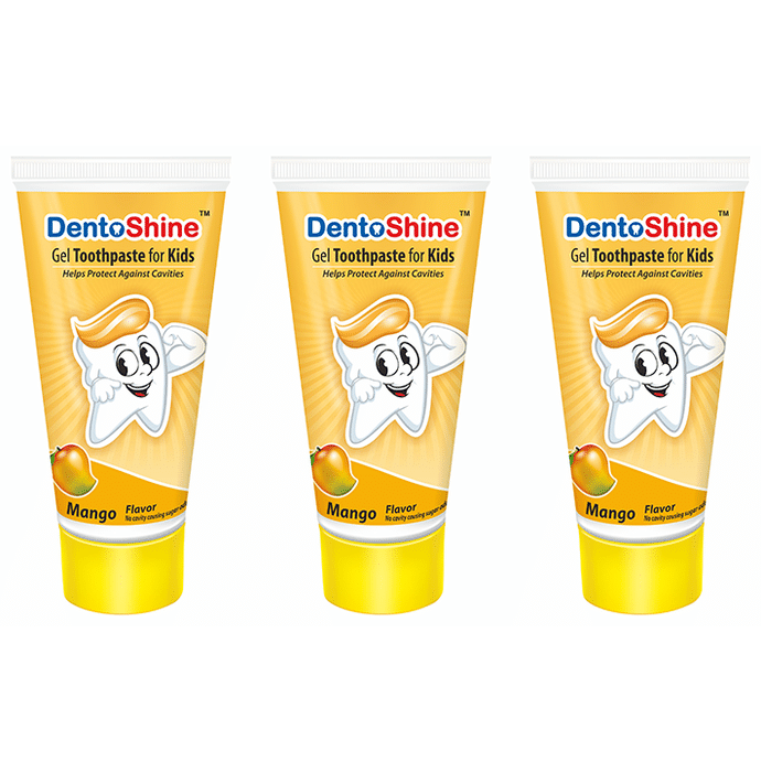 DentoShine Gel Toothpaste for Kids (80gm Each) Mango