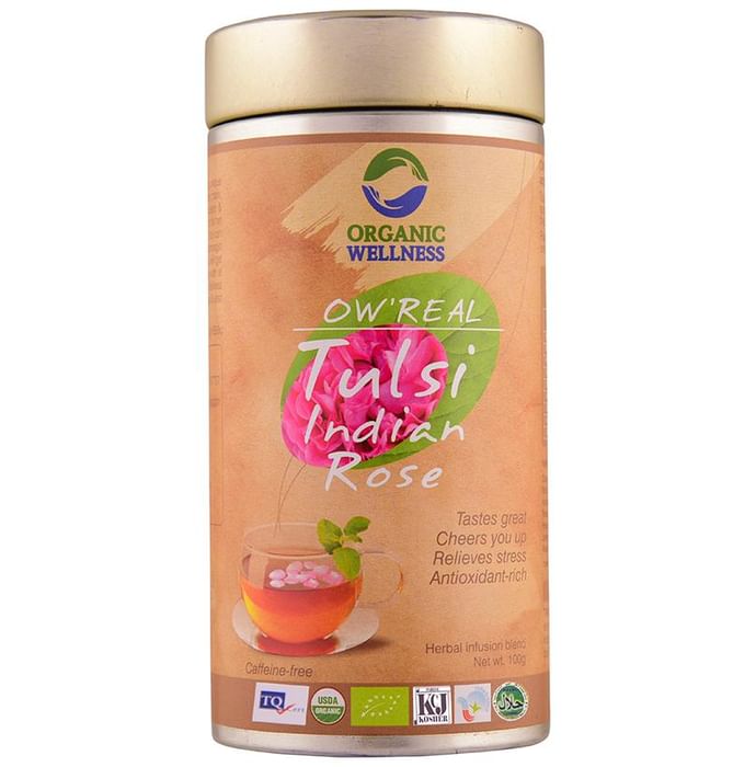 Organic Wellness OW' Real Tulsi Herbal Infusion Blend Indian Rose