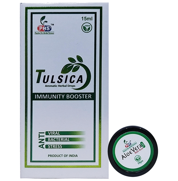 PHS Tulsica Aromatic Herbal Drop with Alove Vera 10gm Gel Free