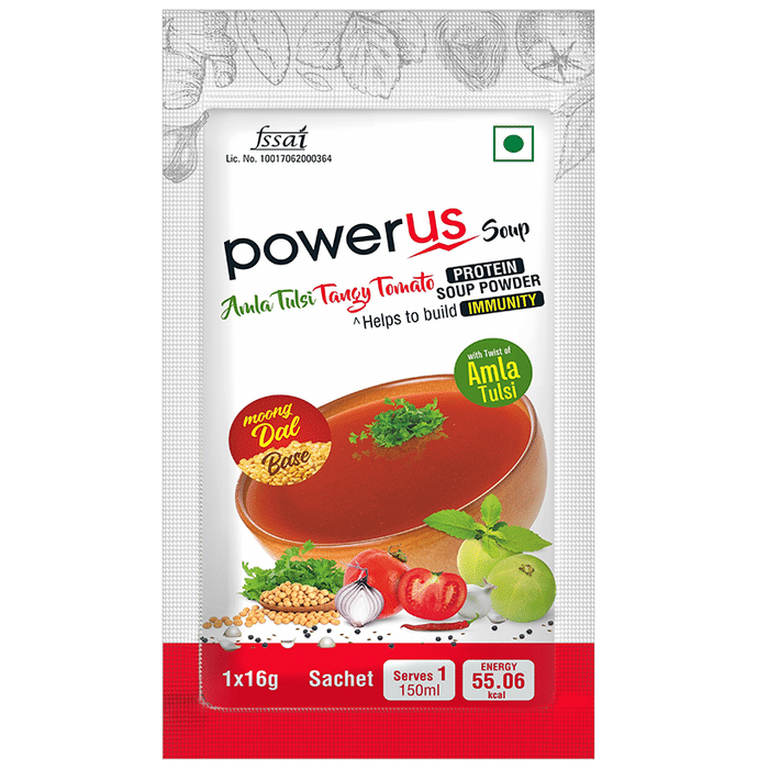 Powerus Amla Tulsi Tangy Tomato Protein Soup Powder Sachet (16gm Each)