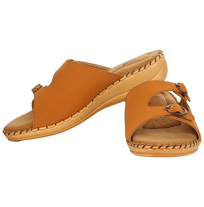 Trase Doctor Ortho Slippers for Women & Girls Light weight, Soft Footbed with Flip Flops 5 UK Tan 007