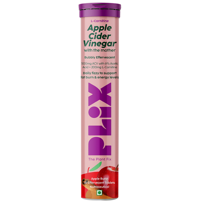 Plix L-Carnitine Apple Cider Vinegar with Mother Effervescent Tablet Apple