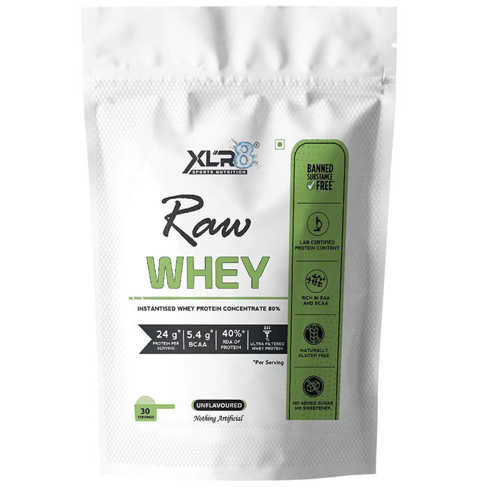 XLR8 Sports Nutrition Raw Whey Instantised Whey Protein Concentrate 80% Unflavoured