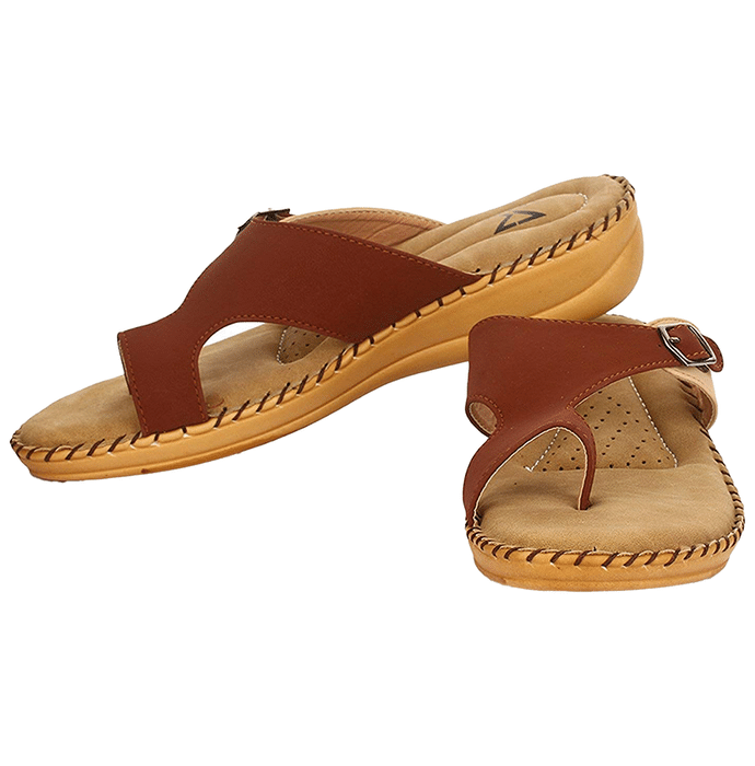 Trase Doctor Ortho Slippers for Women & Girls Light weight, Soft Footbed with Flip Flops 7 UK Beige & Maroon