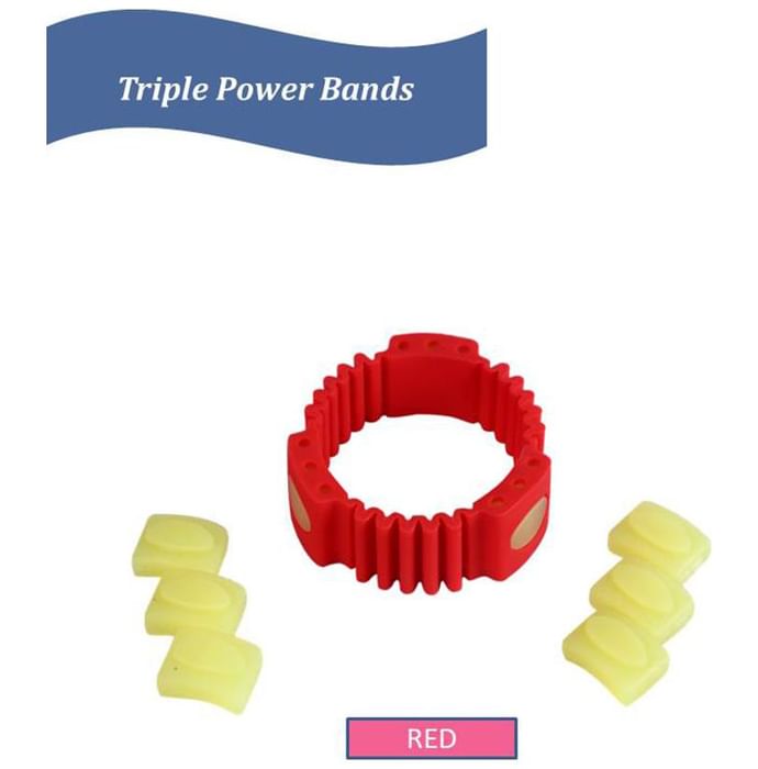 Safe-O-Kid Triple Power Anti-Mosquito Band with 6 Refills and Free 6 Anti Mosquito Patches / Stickers Red
