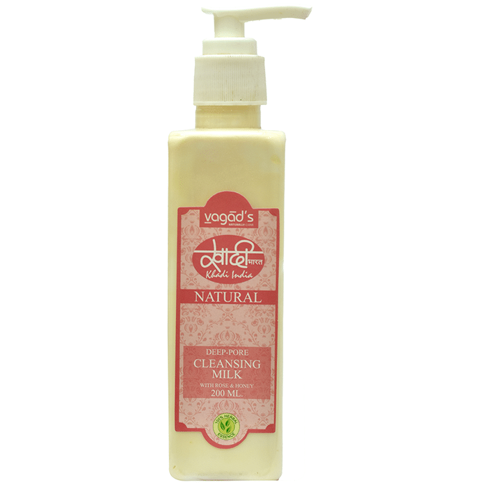 Vagad's Khadi India Natural Deep-Pore Cleansing Milk with Rose & Honey