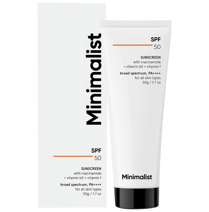 Minimalist SPF 50 Sunscreen with Niacinamide + Vitamin B5 + Vitamin F