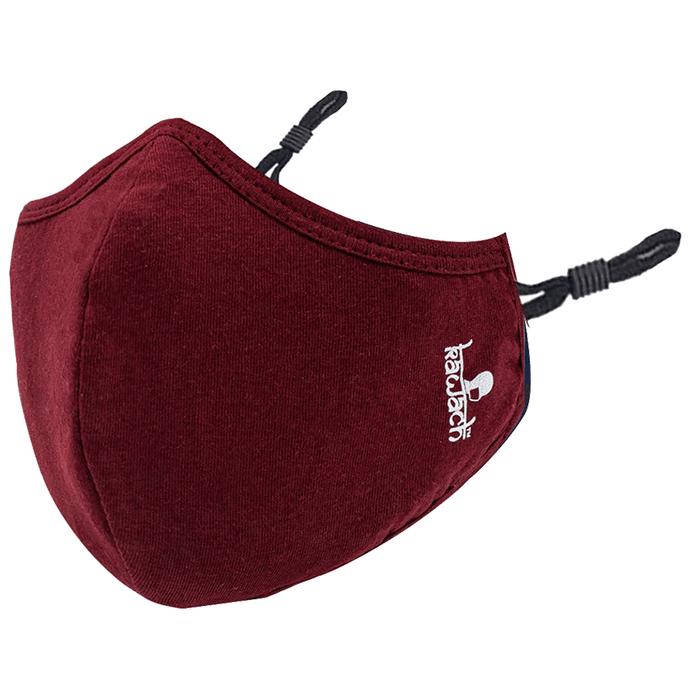 Kawach Cotton Washable and Reusable Face Mask with Nonwoven Meltblown Filter Adjustable Earloop Multicolor XS