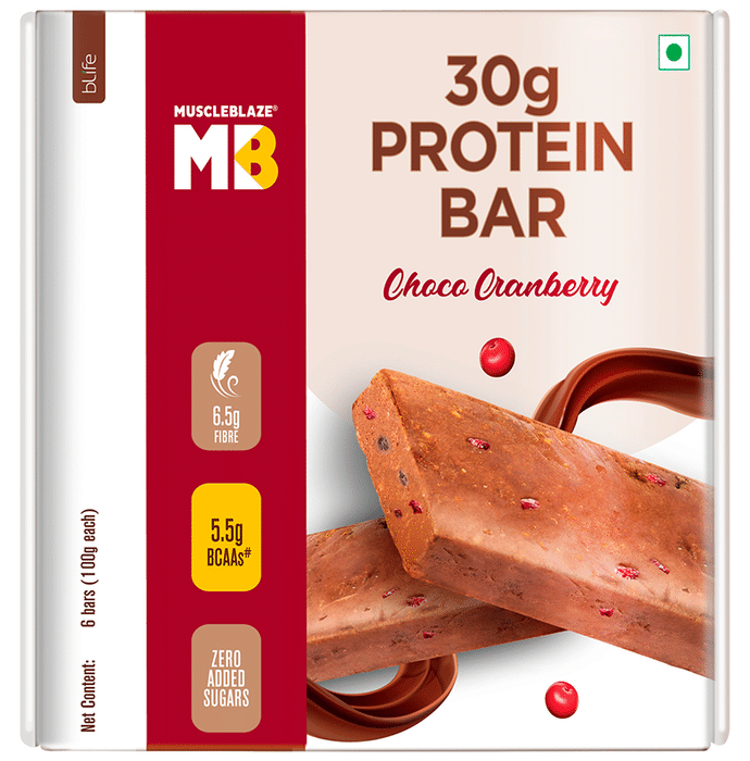 MuscleBlaze Choco Cranberry 30gm Protein Bar