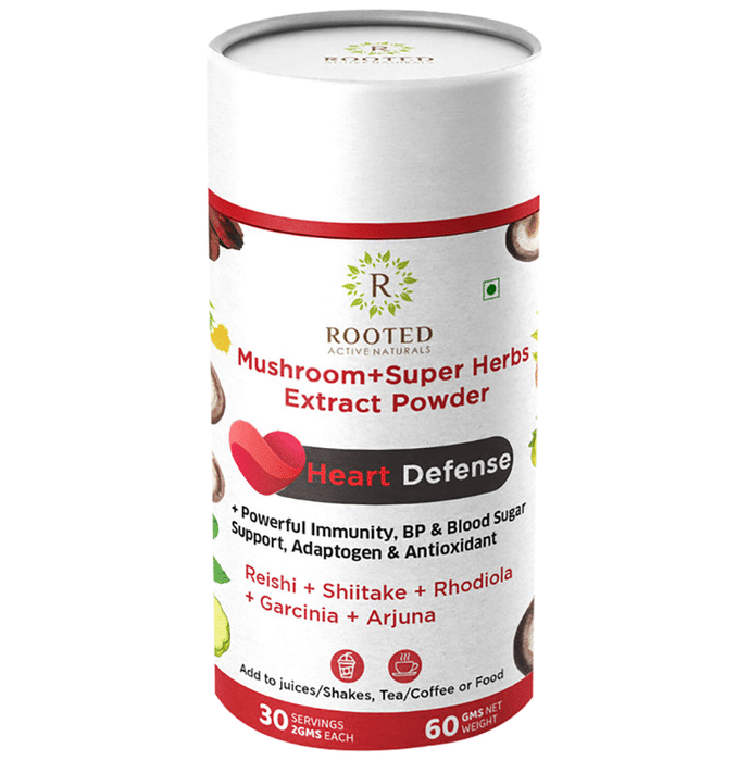 Rooted Active Naturals Heart Defense Mushroom+Super Herbs Extract Powder
