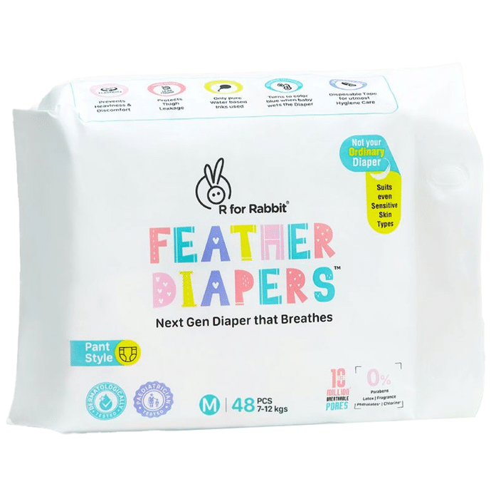 R for Rabbit Feather Pant Style Diapers Medium