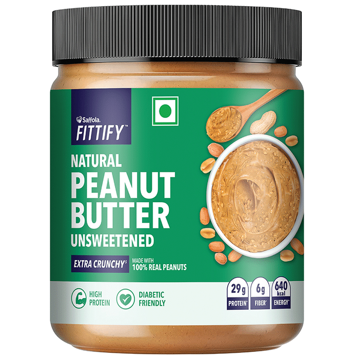 Saffola Fittify Natural Peanut Butter Unsweetened Extra Crunchy
