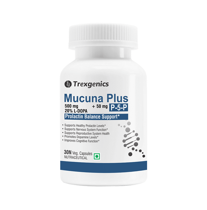 Trexgenics Mucuna Plus 20% L-DOPA 500mg P-5-P Veg Capsule