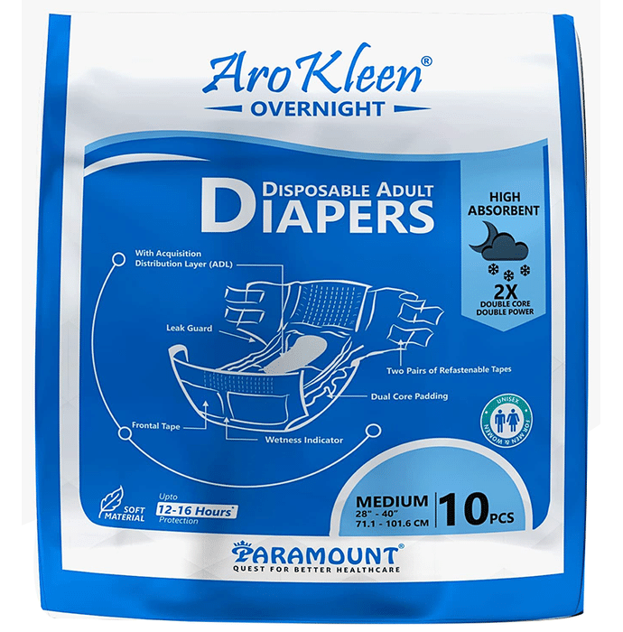 Arokleen Overnight Disposable Adult Diaper (10 Each) Medium