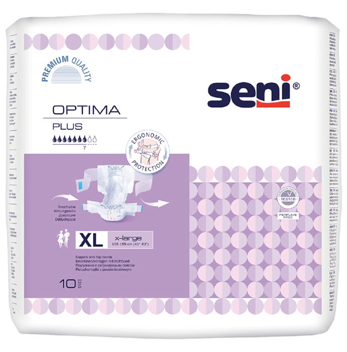 Seni Optima Plus Adult Diaper with Hip Bands XL