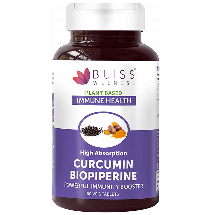 Bliss Welness Immune Health Curcumin Biopiperine Veg Tablet