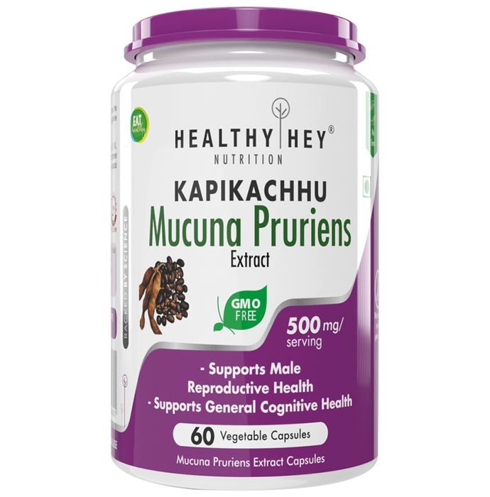 HealthyHey Nutrition Kapikachhu Mucuna Pruriens Extract 500mg Vegetable Capsule