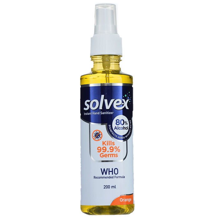 Solvex Instant Hand Sanitizer Spray 80% Alcohol (200ml Each) Orange