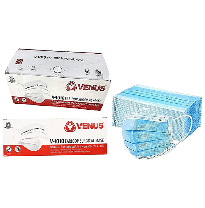 Venus V 1010 Ear Loop Surgical Mask Light Blue Large