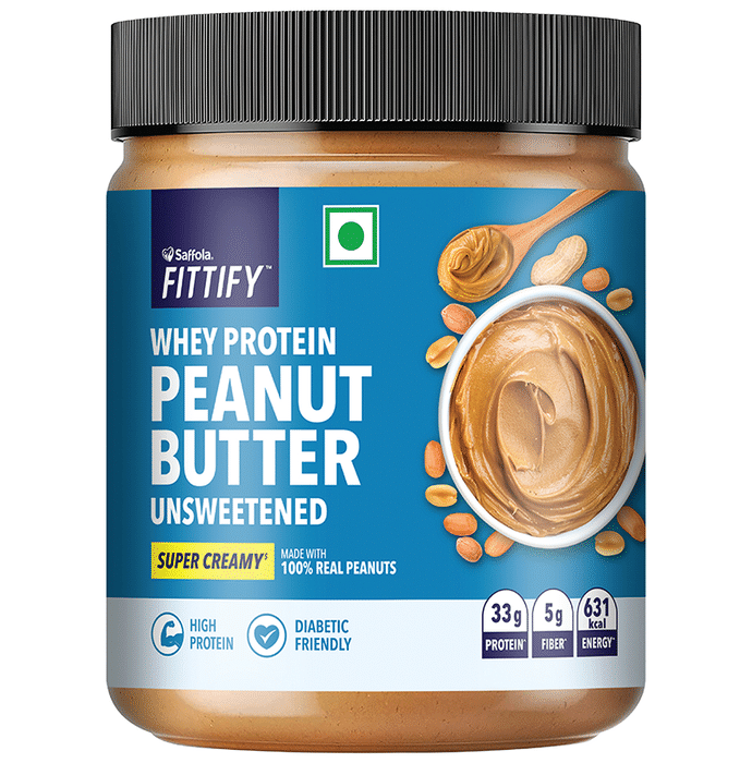 Saffola Fittify Whey Protein Peanut Butter Unsweetened Super Creamy