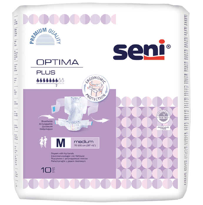 Seni Optima Plus Adult Diaper with Hip Bands Medium
