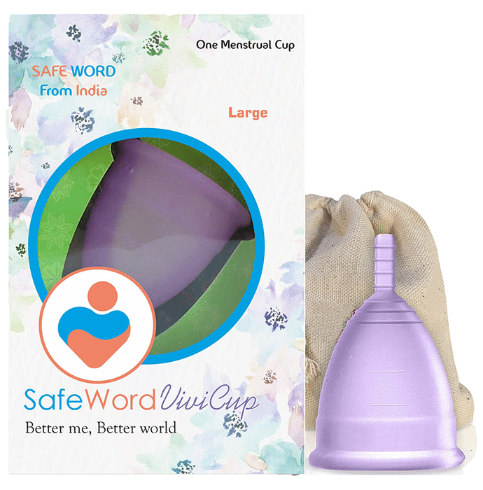 SafeWord Vivi Cup Premium Menstrual Cup Large Purple