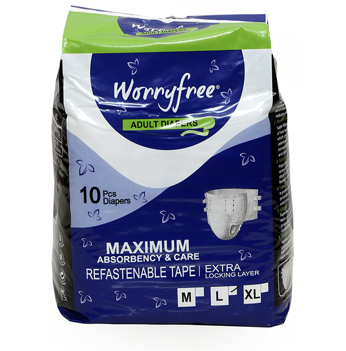 Worryfree Adult Diaper (10 Each) Large