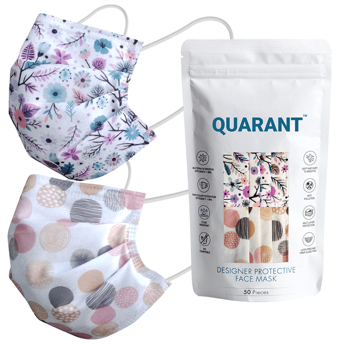 Quarant 4 Ply Designer Protective Face Mask Mask Spring Multicolor