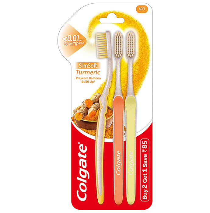 Colgate Slim Soft Toothbrush Turmeric Buy 2 Get 1 Free