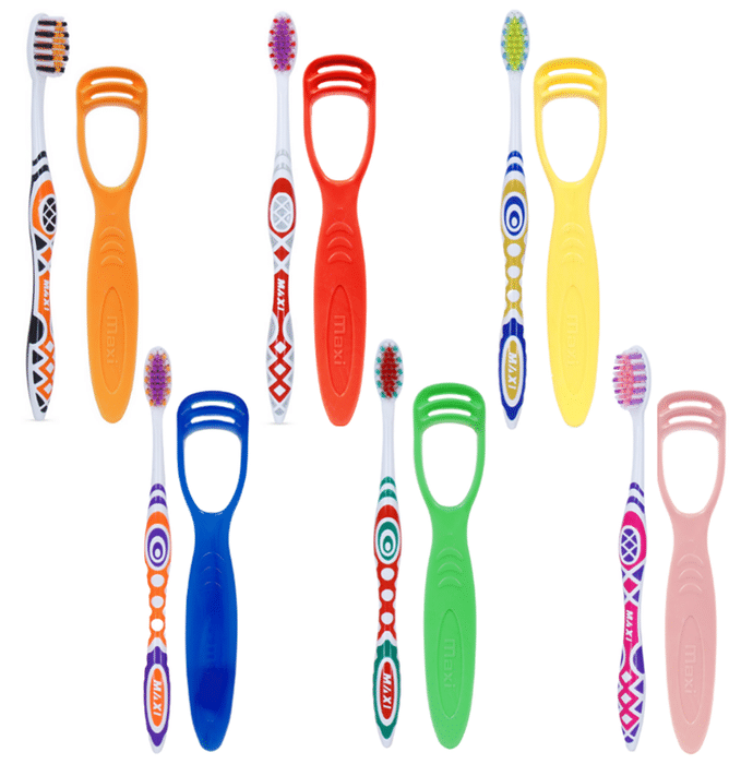 Maxi Style Toothbrush and Tongue Cleaner - Oral Hygiene Kit