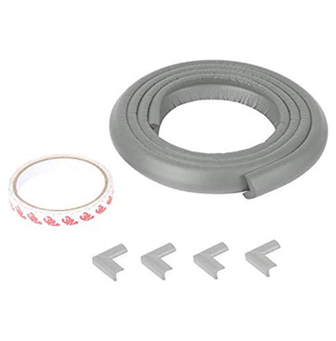 Safe-O-Kid Unique High Density L-Shaped 2mtr long 1 Edge Guard with 4 Corner Cushions Grey