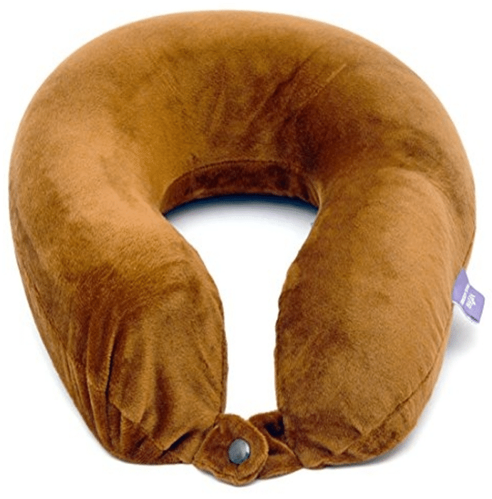 Viaggi Memory Foam Travel Neck Pillow Brown