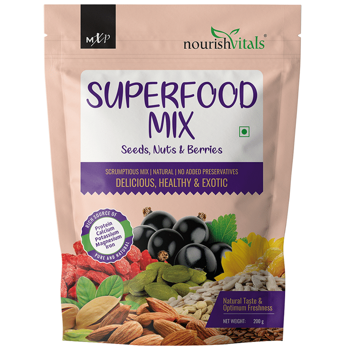 NourishVitals Super Food Mix Seeds, Nuts & Berries (200gm Each)