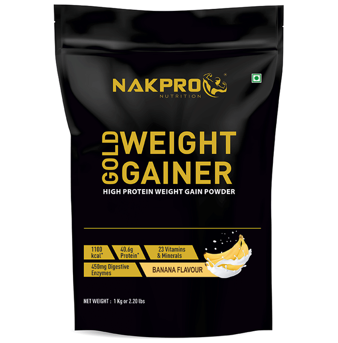 Nakpro Nutrition Gold Weight Gainer Powder Banana