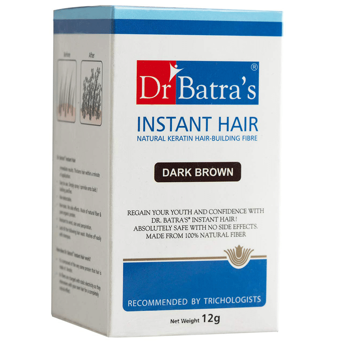 Dr Batra's Instant Hair Natural Keratin Hair Building Fibre Dark Brown