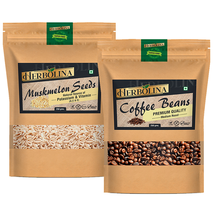 Herbolina Combo Pack of Muskmelon Seeds & Coffee Beans (250gm Each)