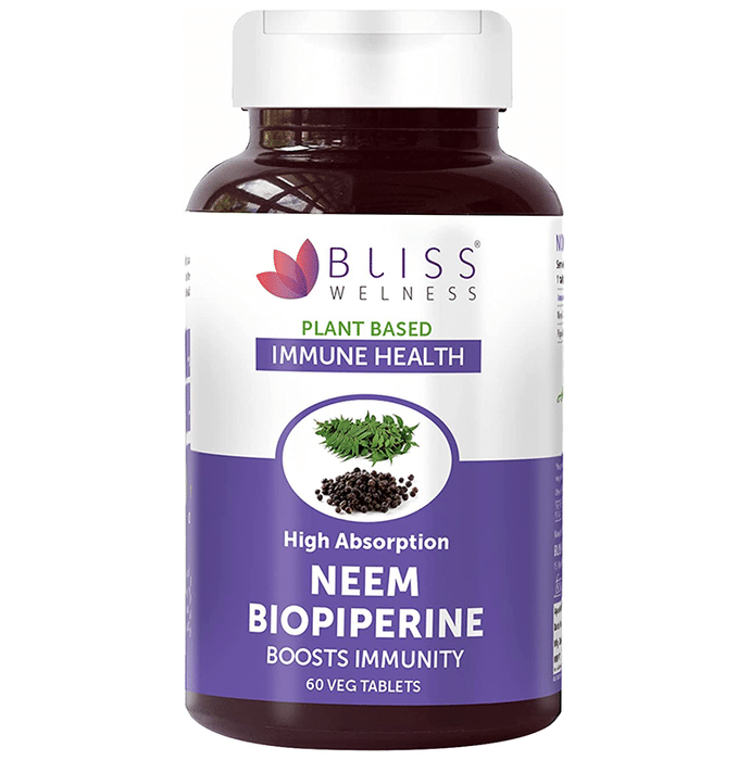 Bliss Welness Immune Health Neem Biopiperine Veg Tablet