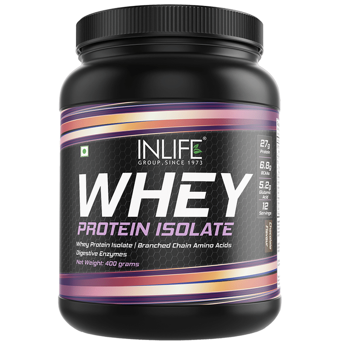 Inlife 100% Isolate Whey Protein Powder Supplement 27 grams protein per serving Chocolate